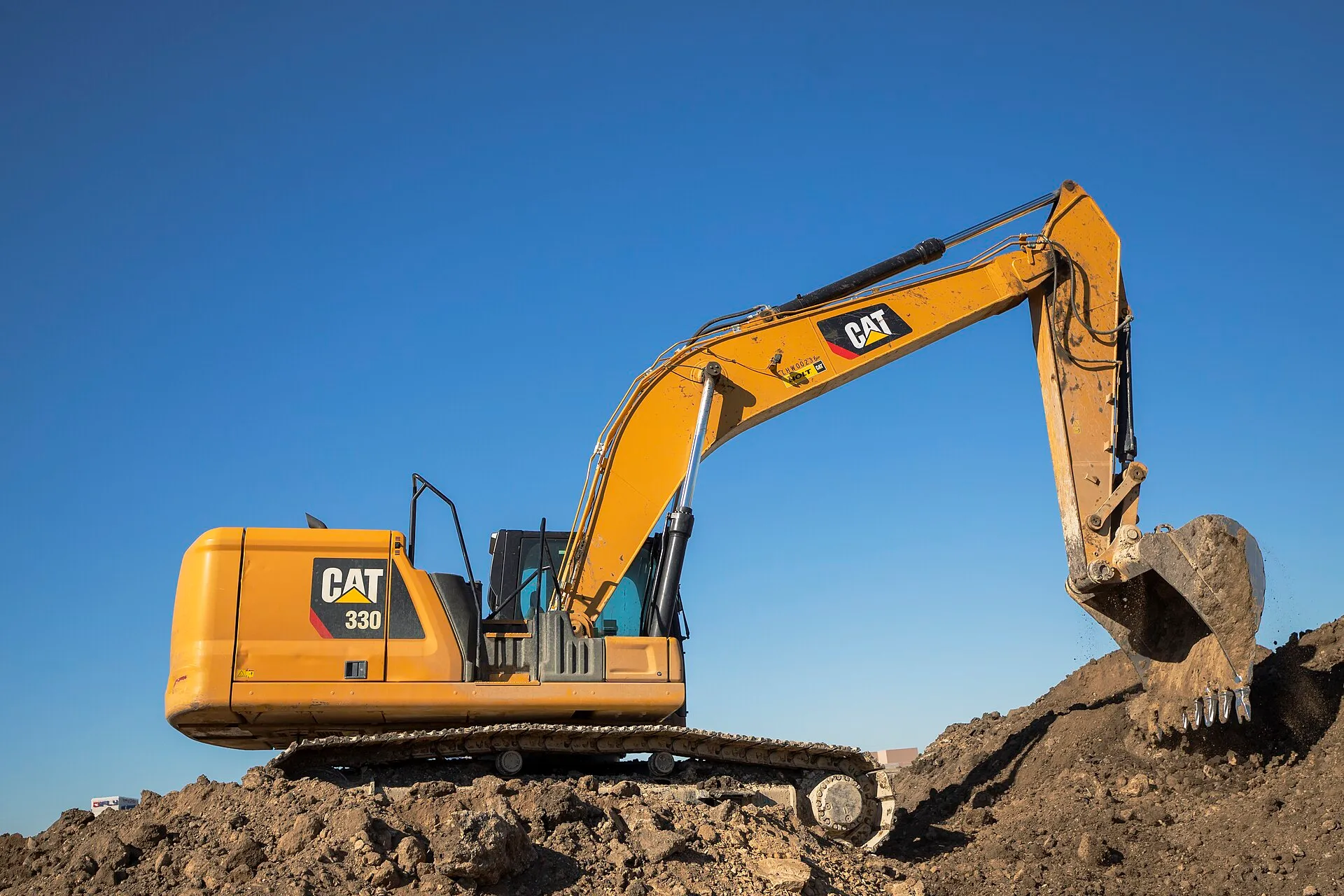 Heavy excavator working on a construction site